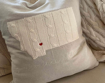 City and State Pillows, Custom Pillow Cover, Closing Gift, Realtor Gift, Housewarming Pillow, State Pride Gifts, New Home Pillow