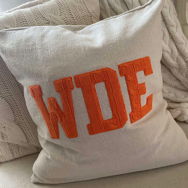 Auburn Pillow, WDE, War Eagle pillow, Auburn Dorm Decor, Auburn Graduation Gift, Neutral Decor, War Eagle Fan, Auburn Gifts, Pillow Covers