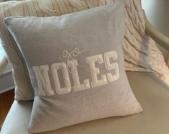 go NOLES pillow, Custom Dorm Decor, FSU Graduation Gift, Florida State Fan, Personalized Gift, Go Seminoles; Florida State Decor, Noles fan
