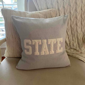 Custom dorm decor, State pillow, Custom throw pillow, Mississippi State pillow, NC State pillow, Collegiate pillow, college graduation gift