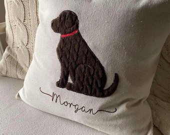 Pet Pillow, Custom Dog Pillow, Chocolate Lab, Gift for Pet Lover, Dog Mom gift, Neutral Decor, Pet Memorial, Labrador Retriever, Puppy