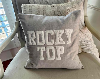 Rocky Top pillow, UTK gift, Tennesse fan gift, Cable Knit, Dorm Decor, Custom Graduation Gift, Neutral Decor, Go Vols, Vols fan gift