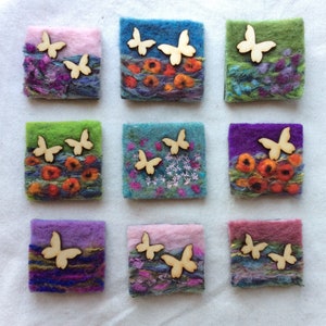 Needle felted brooches - handmade - butterflies