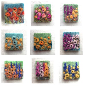 Needle felted brooches - handmade