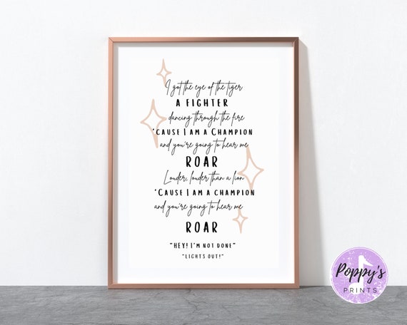 Printable Roar Katy Perry Lyrics