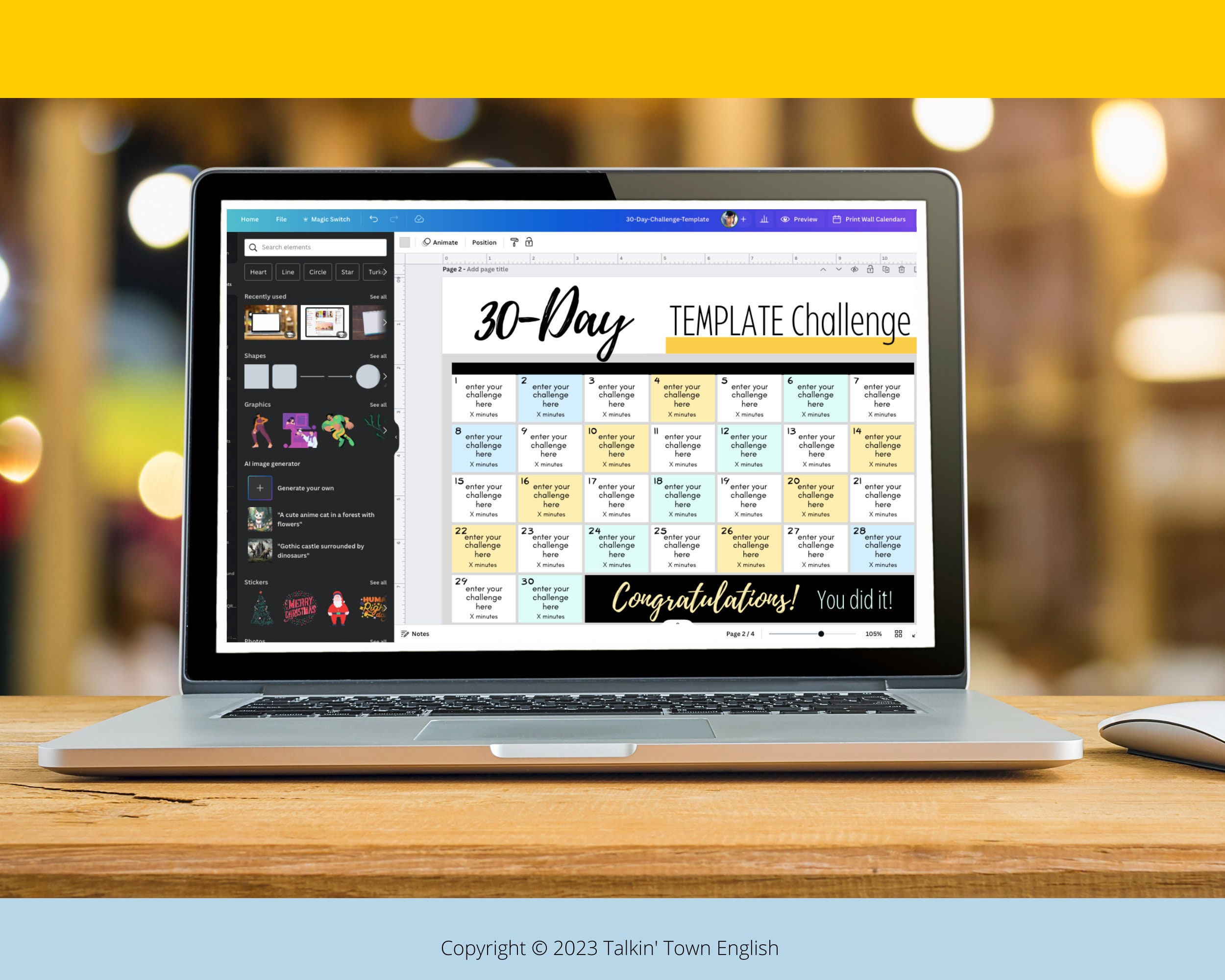 Editable 30 Day Challenge Template: Printable Canva PDF - Etsy