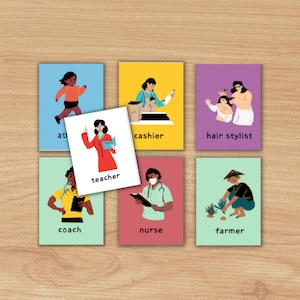 Job Karteikarten Druckbare PDF, Vokabelkarten für ESL Spiele, Memory, Scharade und Konversation | Englische Sprache Lehrmittel