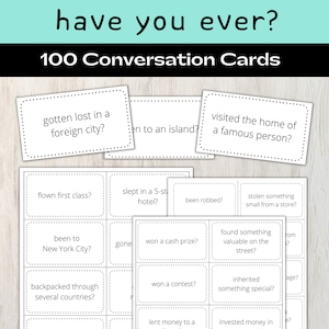 Heb je ooit gesprekskaarten afdrukbare pdf-bestand Engels sprekend en ijsbrekers ESL voor communicatie, games en oefenen Engels