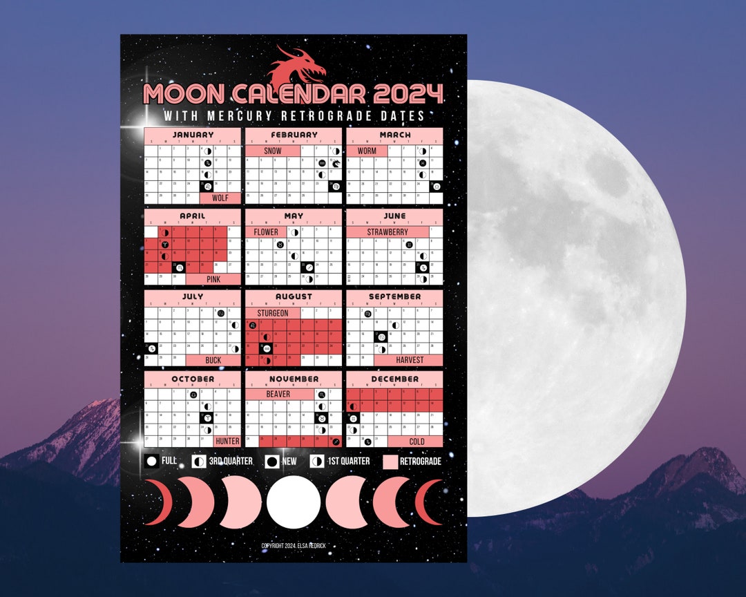 Full Moon Calendar 2024 With Mercury Retrograde Dates, Lunar Calendar