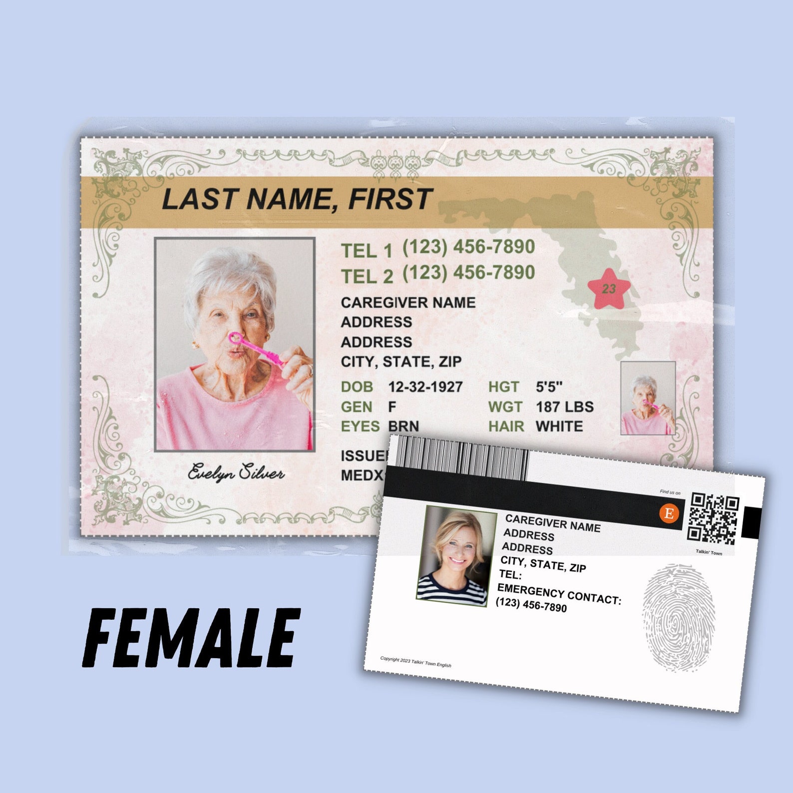 Senior ID Card TEMPLATE Identification Cards Design a Realistic I.D ...