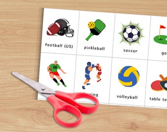 Sports Vocabulary Flashcards: ESL Printable Game (PDF)