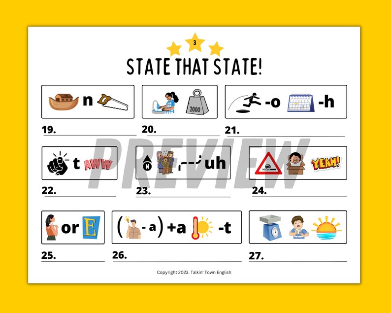 50 State Rebus Puzzles Geography Brain Teaser PDF and Presentation Esl