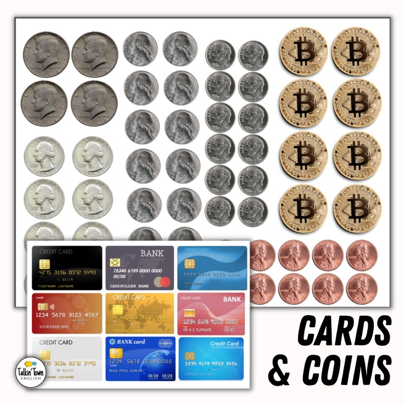 Realistic Fake Money PDF of U.S. Currency Bills Coins Etsy