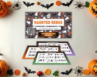 Halloween Rebus Picture Puzzles: Brain Teaser Activity (Digital Download PDF) Classroom Games, Brain Breaks, Holiday Ideas