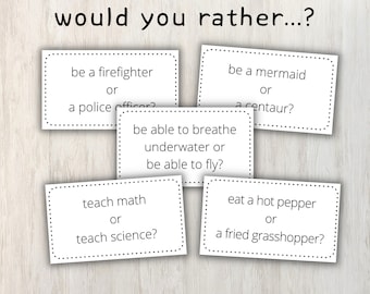 100 'Would You Rather' Conversation Cards: ESL Icebreakers (Printable PDF)