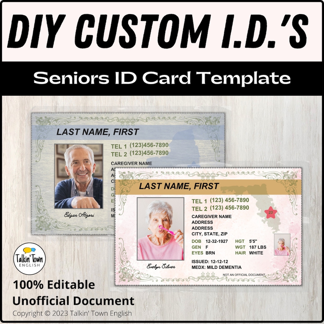 Senior ID Card TEMPLATE Identification Cards Design A Etsy senior-id-card-template-identification-cards-design-a-etsy