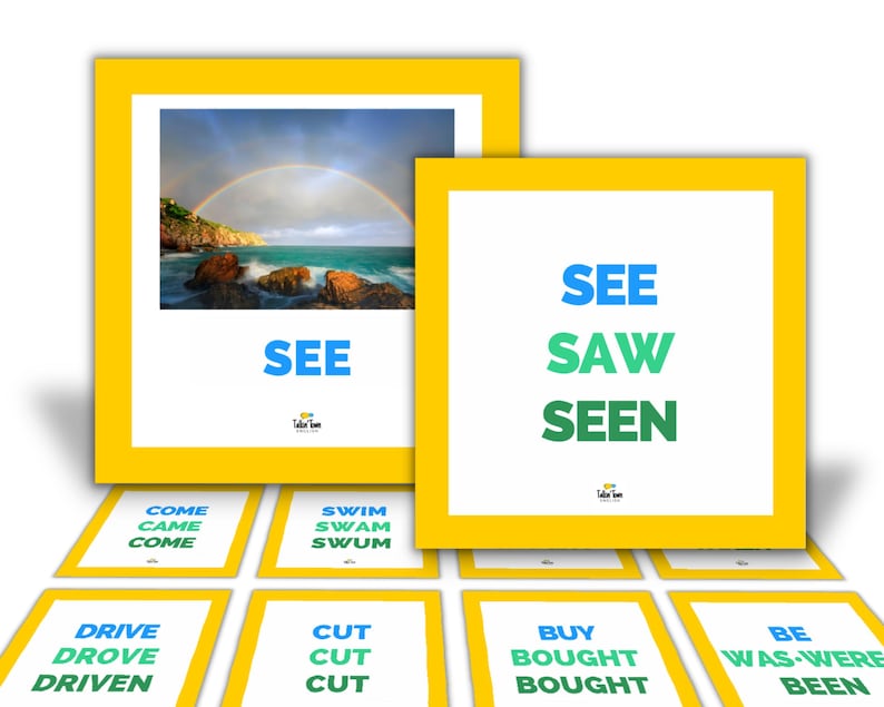 Irregular Verb Flashcards: ESL Learning, Photo Flashcards (Digital Download) image 6