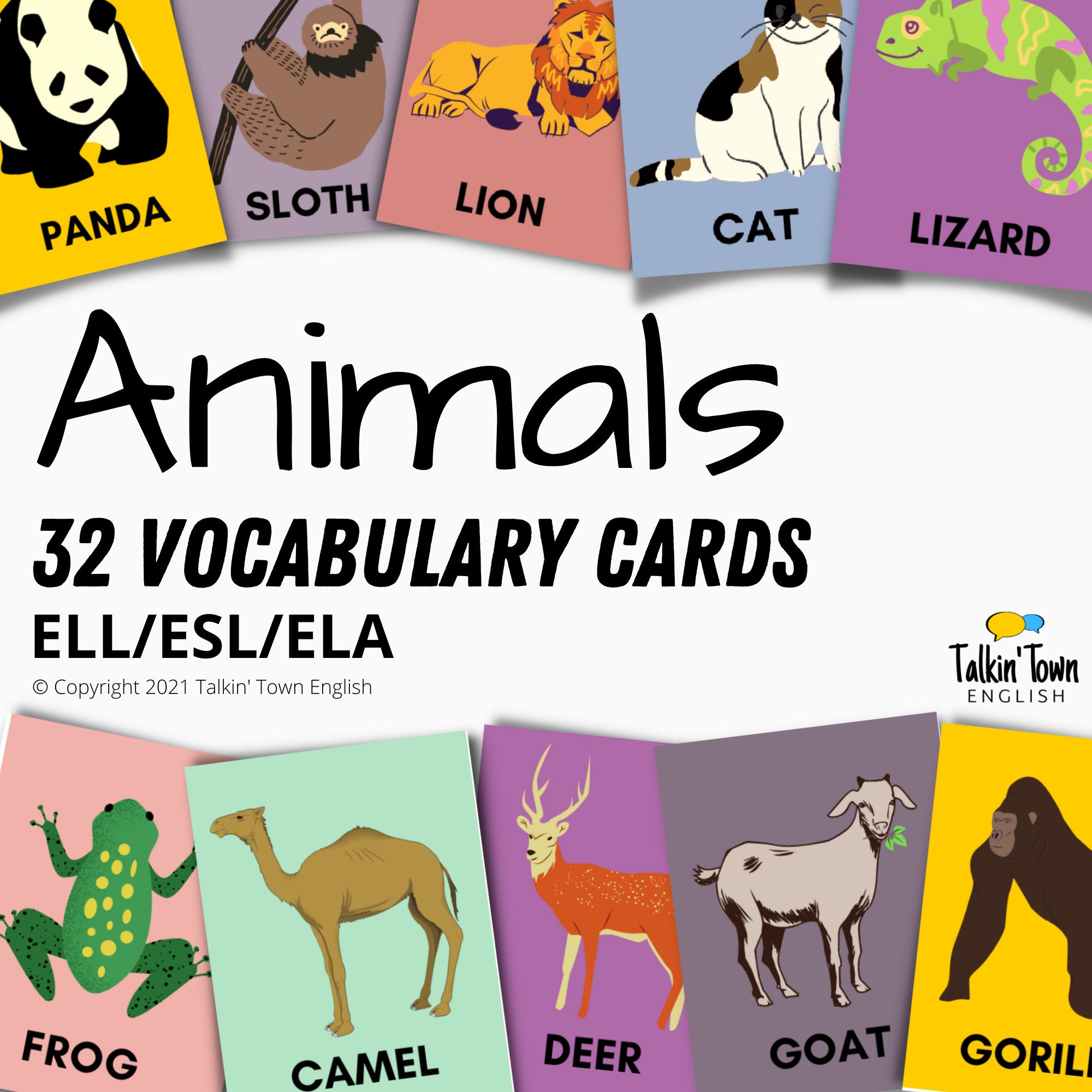 Animal Vocabulary Picture Cards for ESL Games Memory - Etsy Australia Animal Vocabulary Picture Cards for ESL Games Memory - Etsy Australia
