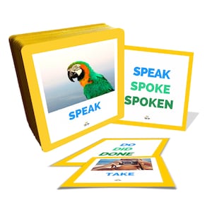 Irregular Verb Flashcards PDF for English Learners plus Digital Flashcards | ESL Language Flash Cards for Teachers and Students