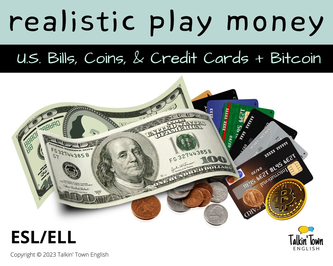 Realistic Fake Money PDF of U.S. Currency Bills Coins Etsy UK