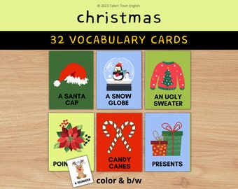 Christmas Vocabulary Flashcards: ESL Holiday Games (PDF)