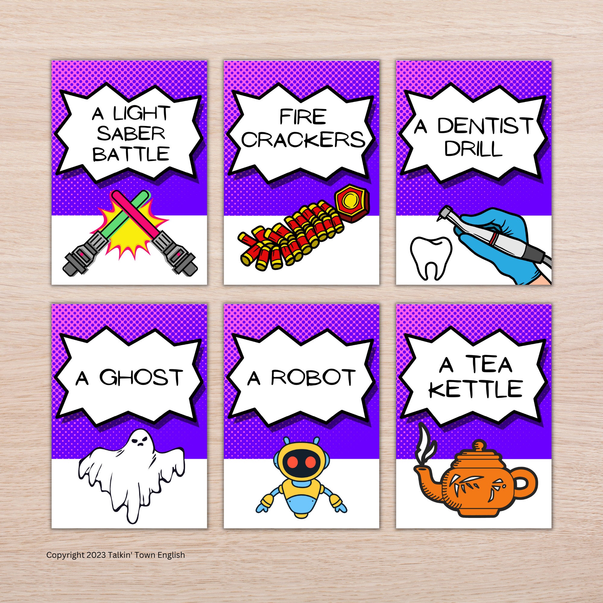 Sound Effects Game Cards PDF 100 Fun Printable Sound Effect Cards for