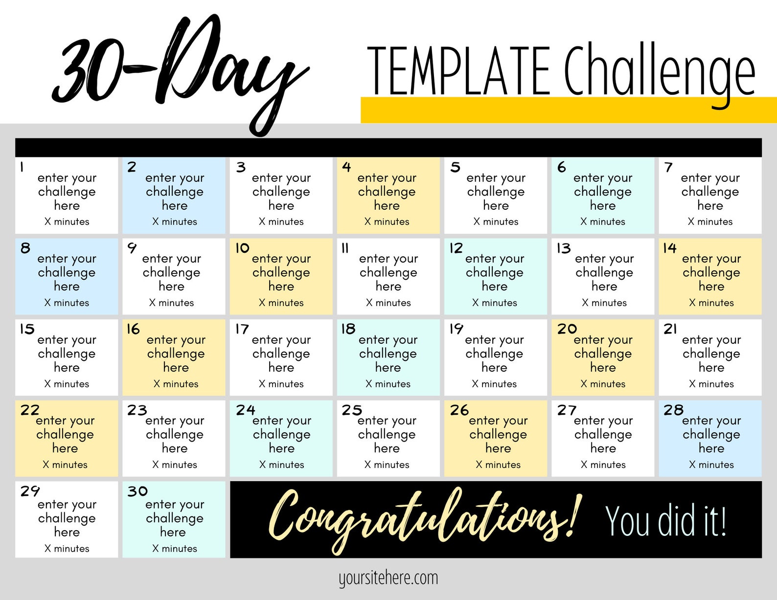 30day Challenge Custom Editable Canva Template for Teachers Etsy
