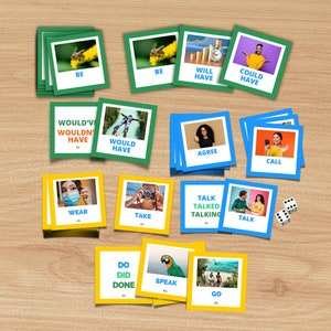 200 Flashcard inglesi Mazzo stampabile PDF di verbi regolari, irregolari e modali Risorsa inglese, ESL, TESL, Download digitale