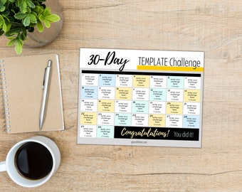 Editable 30 Day Challenge Template: Printable Canva PDF