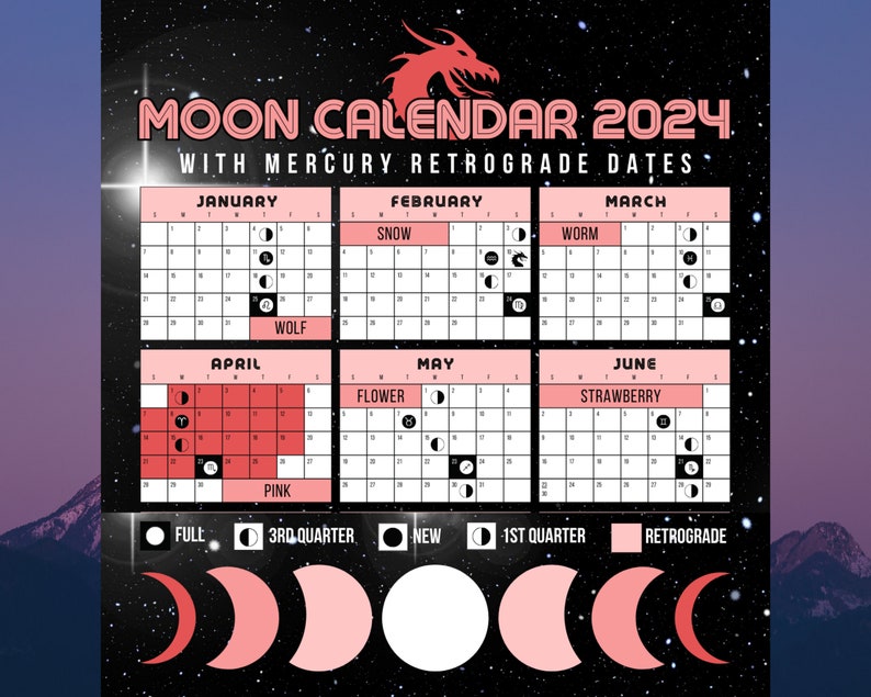 Full Moon Calendar 2024 With Mercury Retrograde Dates, Lunar Calendar