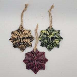 Green Man Hanging Coal Ornament - Made with Forest of Dean Coal - Handmade