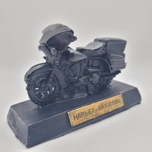 Harley Davidson Motor Bike Coal Ornament - Made with Forest of Dean Coal - Handmade