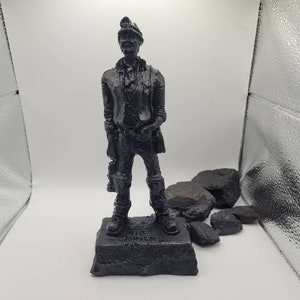 Large Standing Miner Coal Ornament - Made with Forest of Dean Coal - Handmade