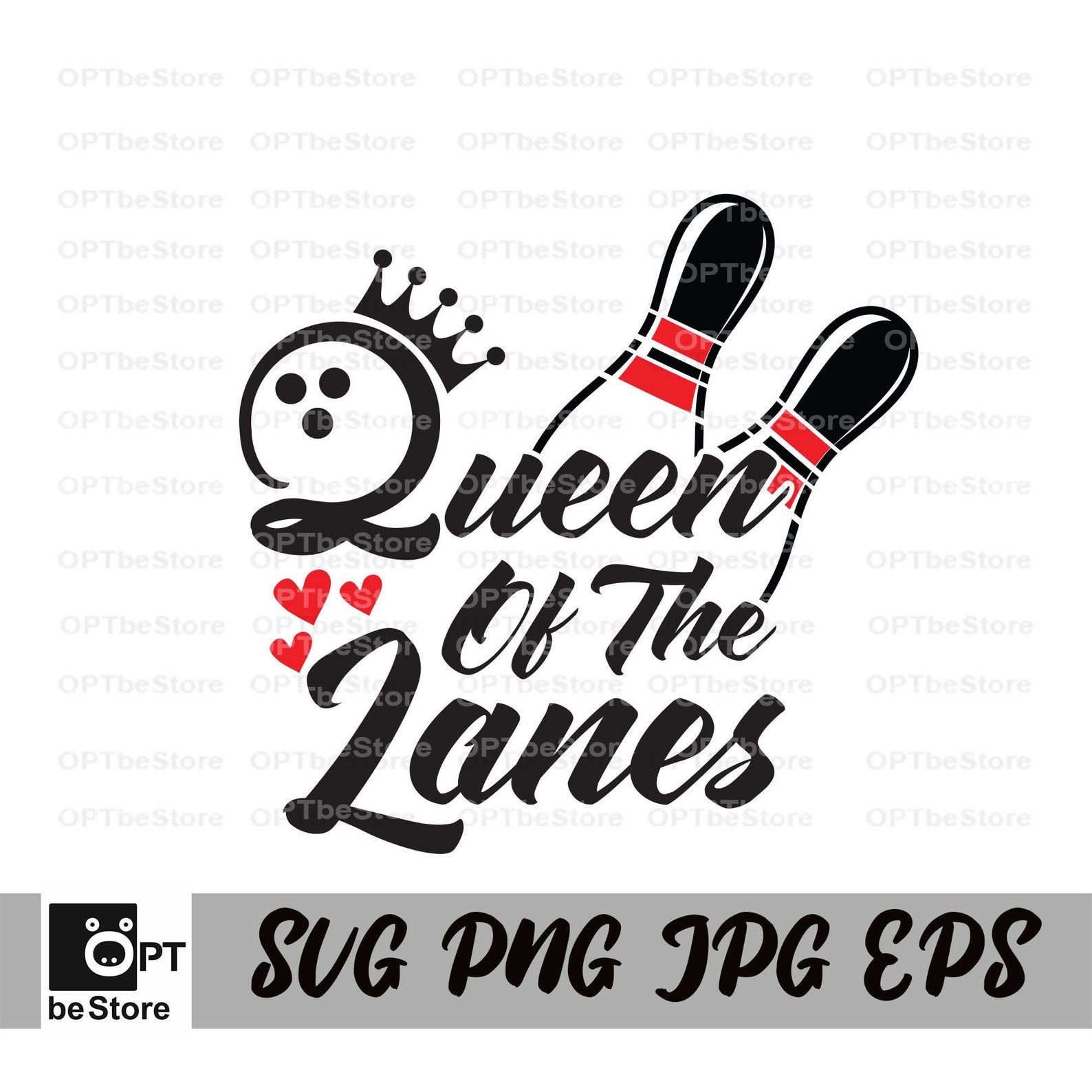 Queen Of The Lanes SVG Bowling Queen Svg Bowling SVG File | Etsy
