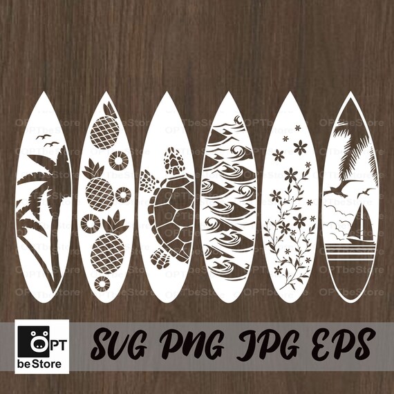 SURFBOARDS SVG Surfboard Vorlagen Surfer Surfbrett - Etsy