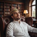 Mens kufi prayer hat ammar black and brown product logo