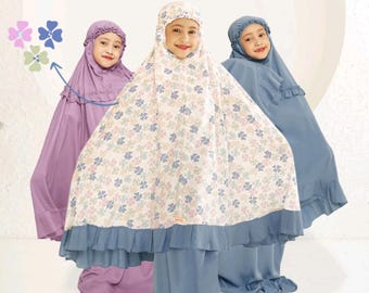 1 a 9 anos de idade meninas oração robe terno, crianças muçulmano oração roupas, kakha série Clover