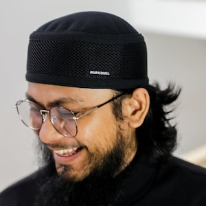 Mens kufi prayer hat rosyad black and misbah white