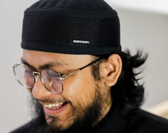 Mens kufi prayer hat rosyad black and misbah white
