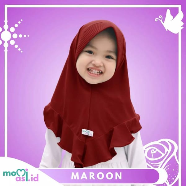 0-4 years Baby hijab or children hijab  yuki daily series maroon