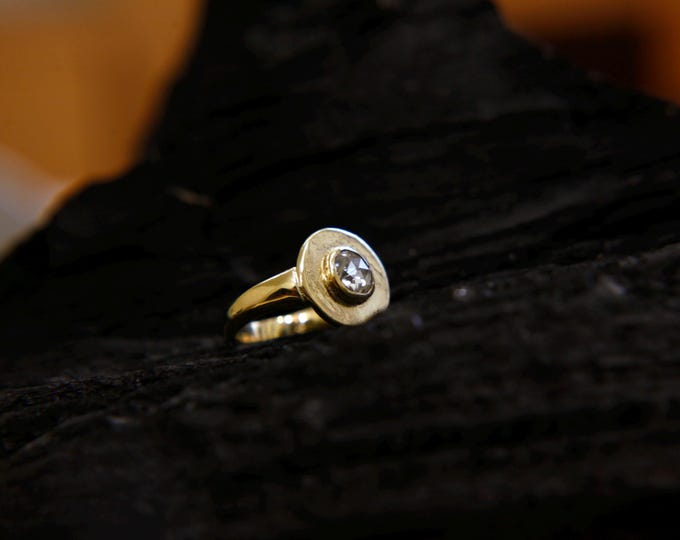 Ancient-Inspired Rose Cut Diamond Ring in 15k Gold