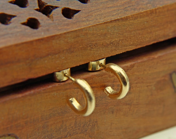 14K Gold Hoop Earrings - Solid gold heavy