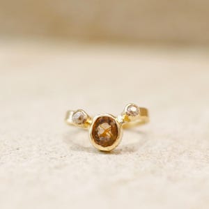 14k Gold Ring with 1.81ct Untreated Tanzanian Sapphire and Antique Old Mine Cut Diamonds – Handmade Ancient-Inspired Gold
