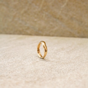 Organic Gold Ring – Handmade 14k Solid Gold Band | Natural Textured Wedding Ring | Unisex Wabi-Sabi Jewelry