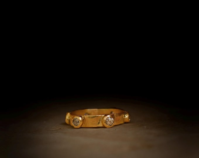 Diamond Band Ring – 14k Gold, 0.90TCW Mixed Old Mine & Brilliant Cuts