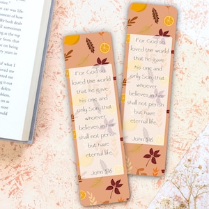 John 3:16| Christian Bookmark| Book Mark| Christian Gift| Bible Verse Bookmark| Faith Bookmark| Scripture Bookmark| Christian Women Gift