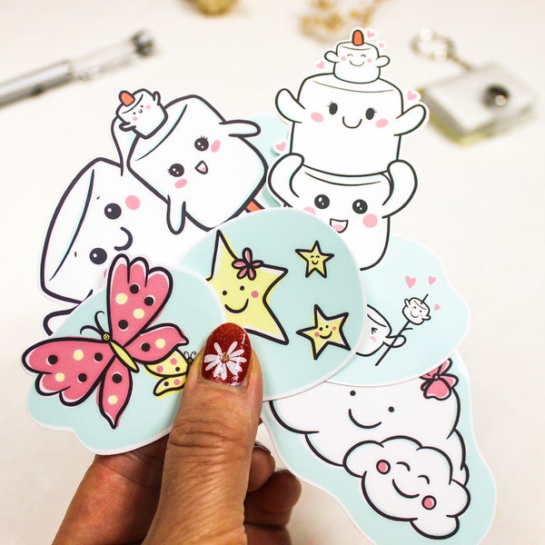 Kawaii Sticker Pack| Cute Laptop Sticker| Kawaii Sticker Set| Marshmallow Faces| Kawaii Marshmallow| Sweet Kawaii Design| Sweet Stickers