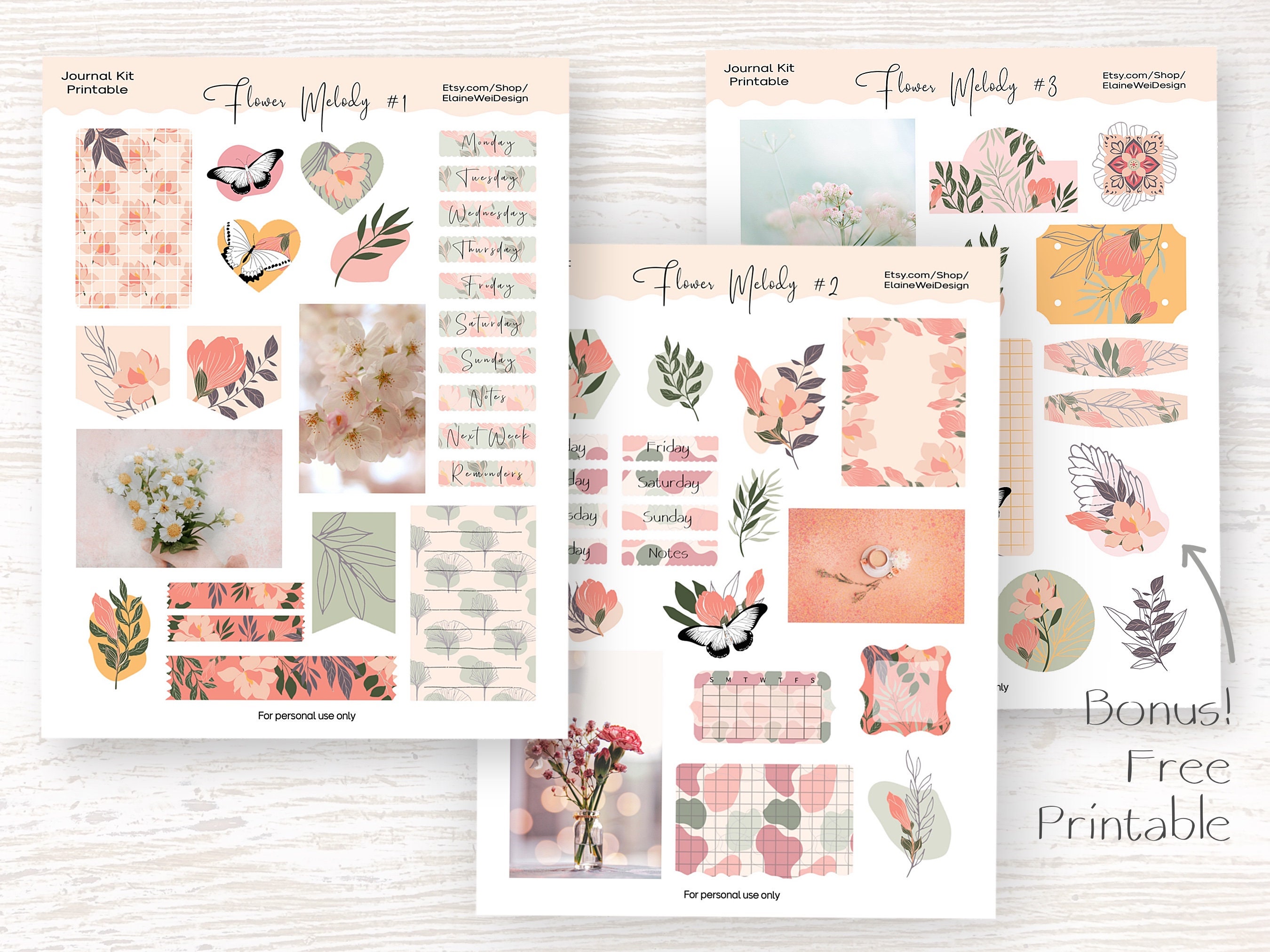 Printable Bullet Journal Kit Bujo Stickers Planner Stickers