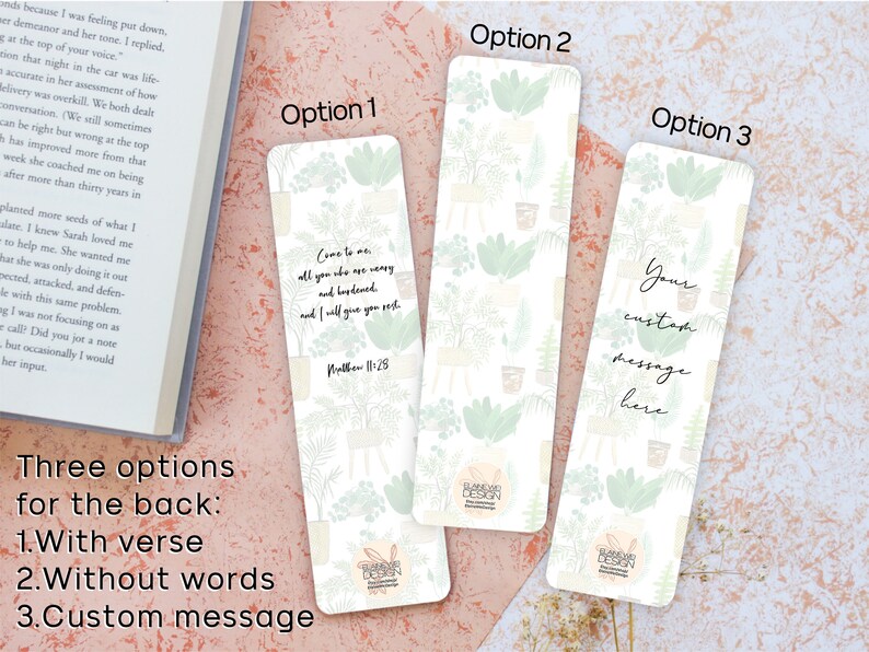 Botanical Bookmarks Plant Bookmarks Bookmark Personalized Etsy