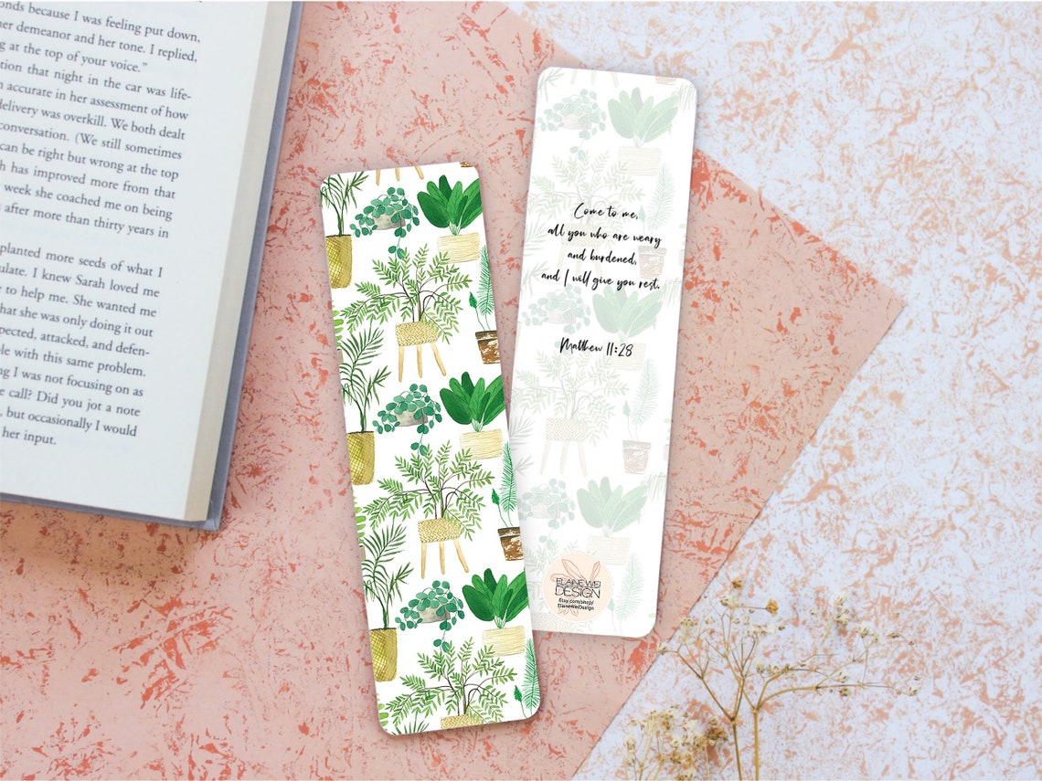 Botanical Bookmarks Plant Bookmarks Bookmark Personalized Etsy Hong Kong